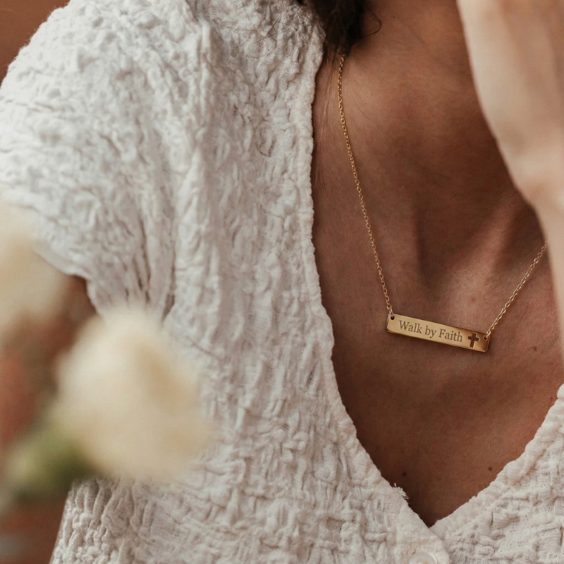 Engraved Bar Necklace
