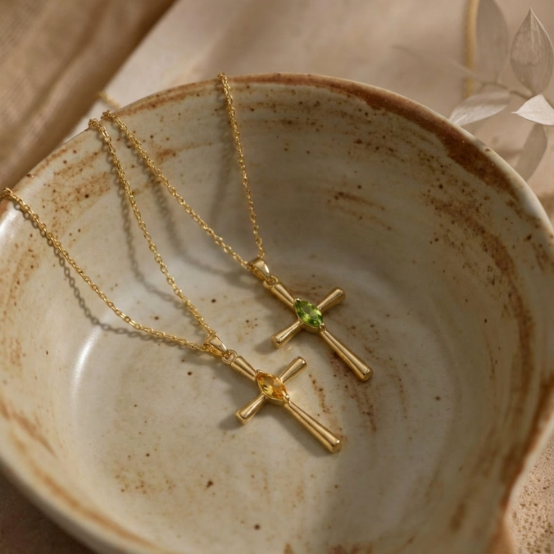 Birthstone Faith Necklace