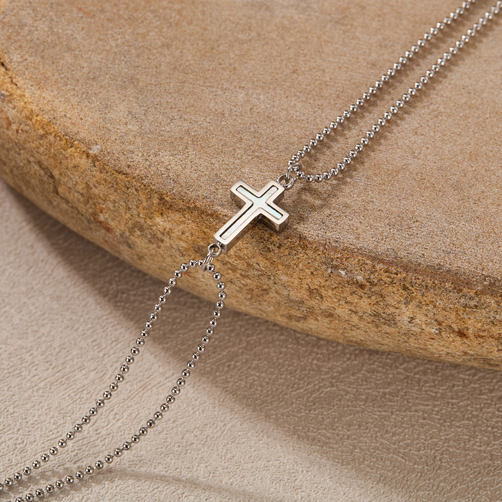 Pearl Cross Bracelet