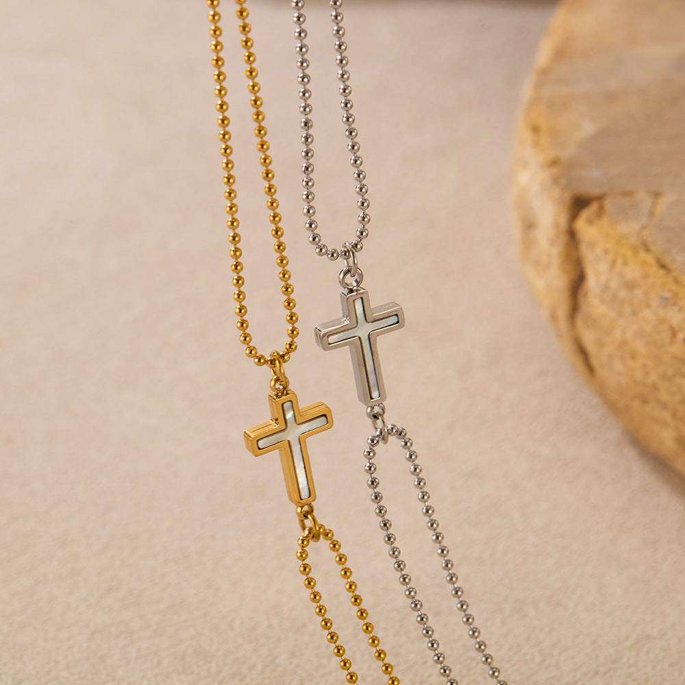 Pearl Cross Bracelet