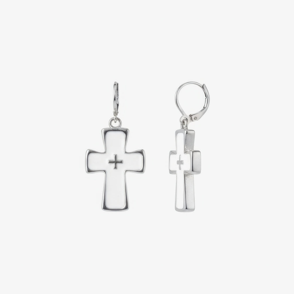 Enamel Cross Hoops
