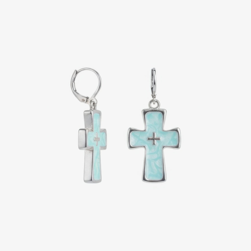 Enamel Cross Hoops