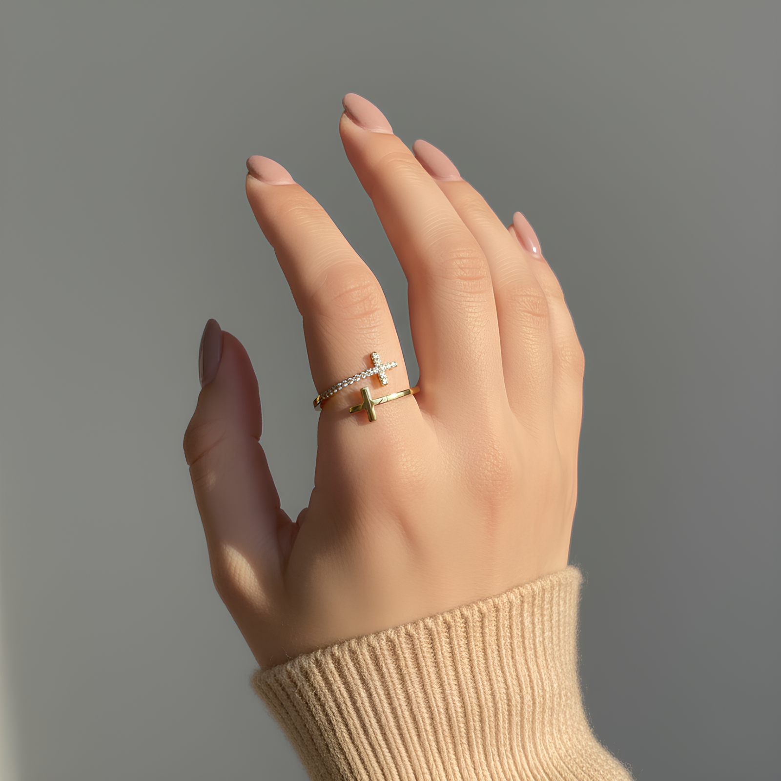 Wrapped Cross Ring