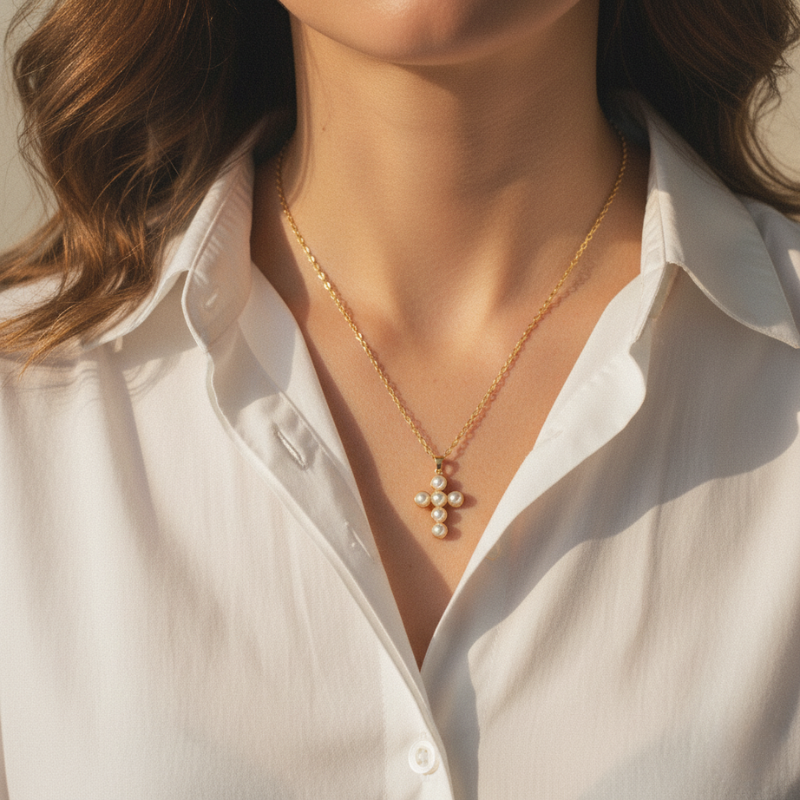 Opal Cross Necklace
