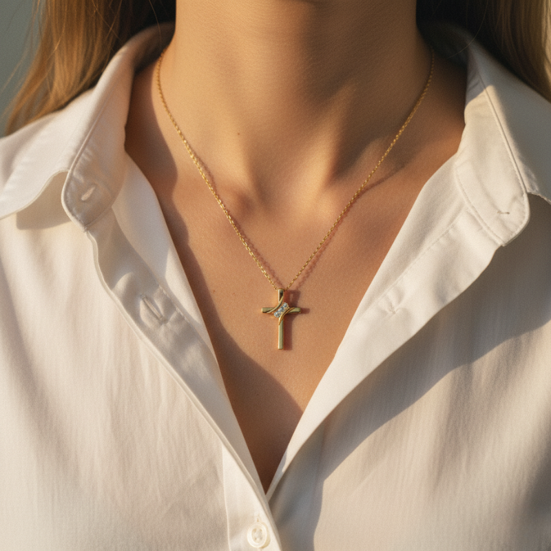 Eternity Cross Necklace