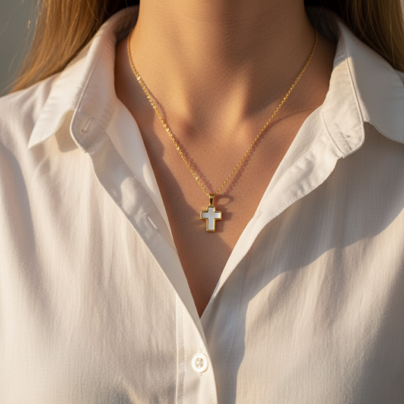 Shell Cross Necklace