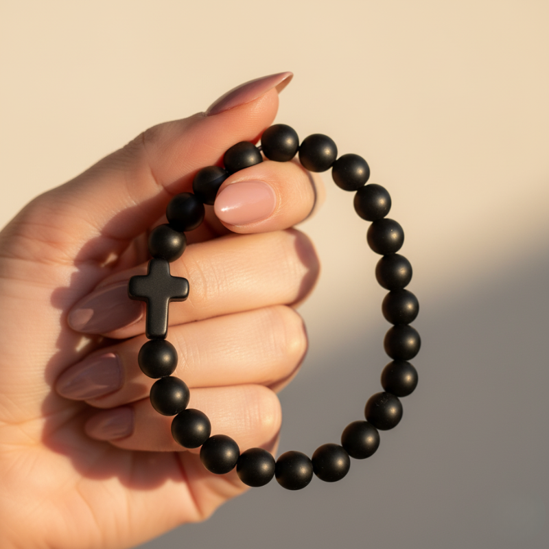Black Cross Bracelet