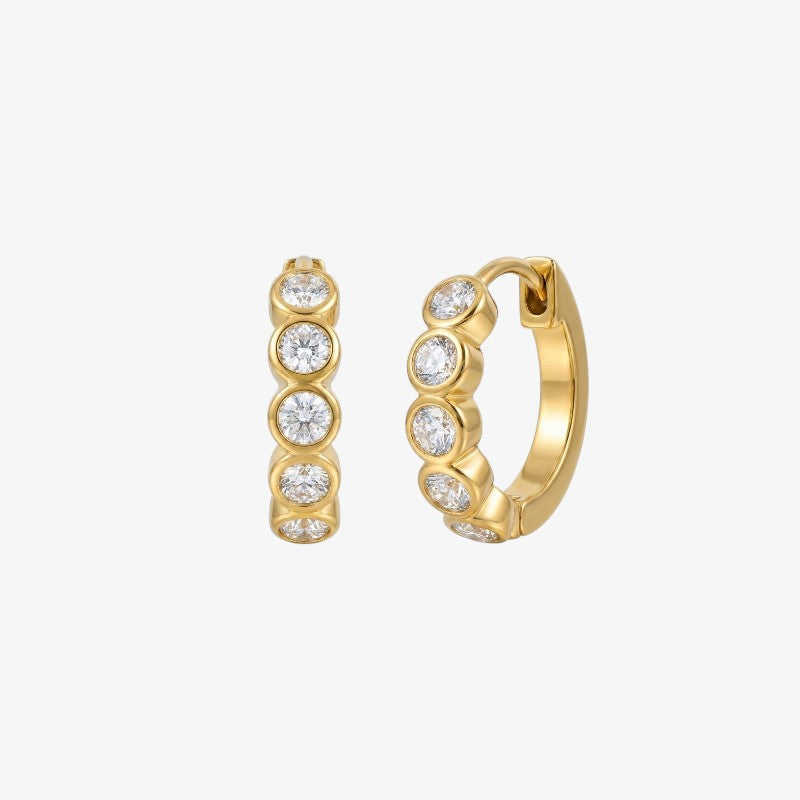 Crystal Huggie Hoops
