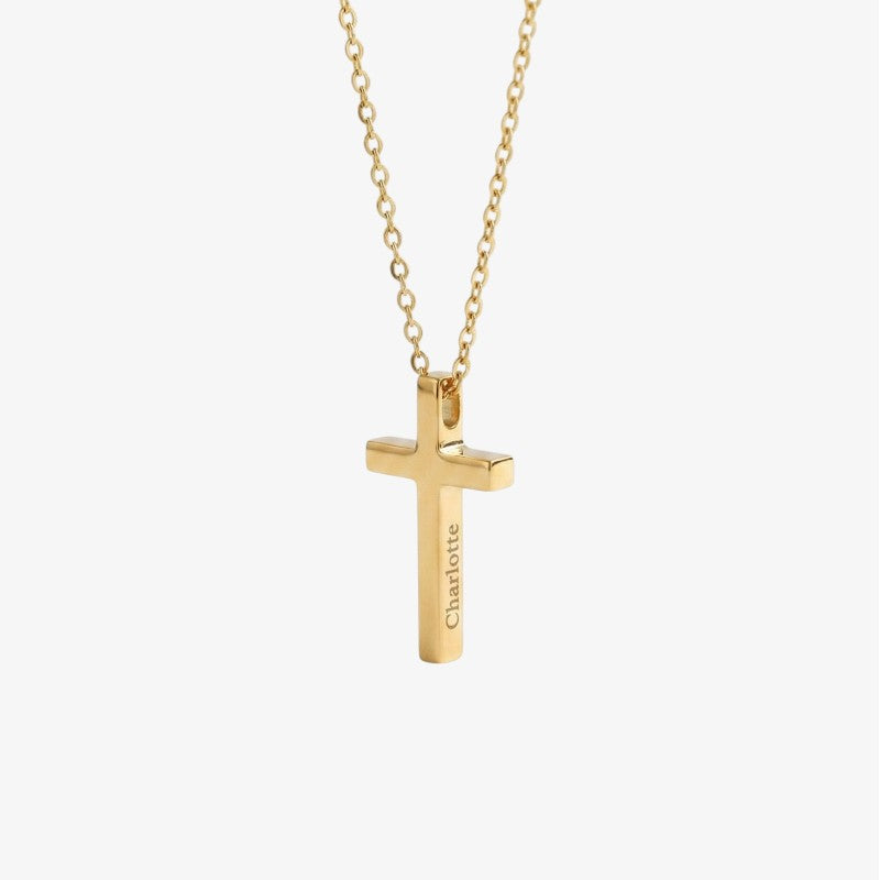 Engraved Cross Necklace