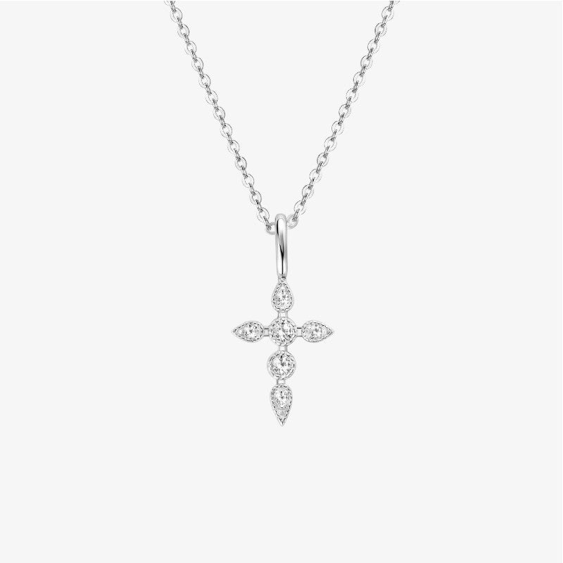 Mossanite Signature Cross Necklace