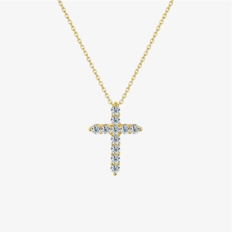 Mossanite Cross Necklace
