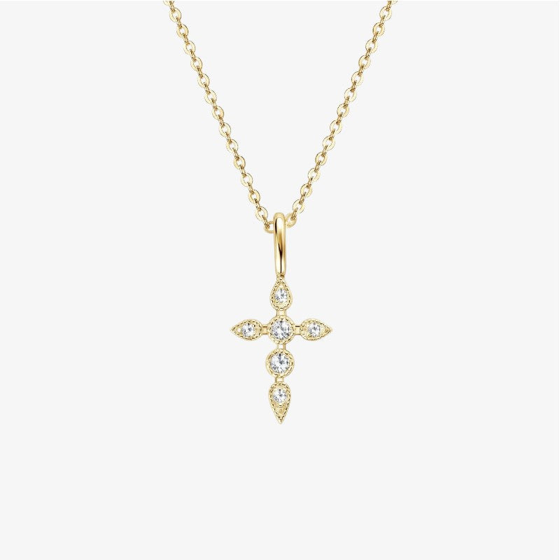 Mossanite Signature Cross Necklace