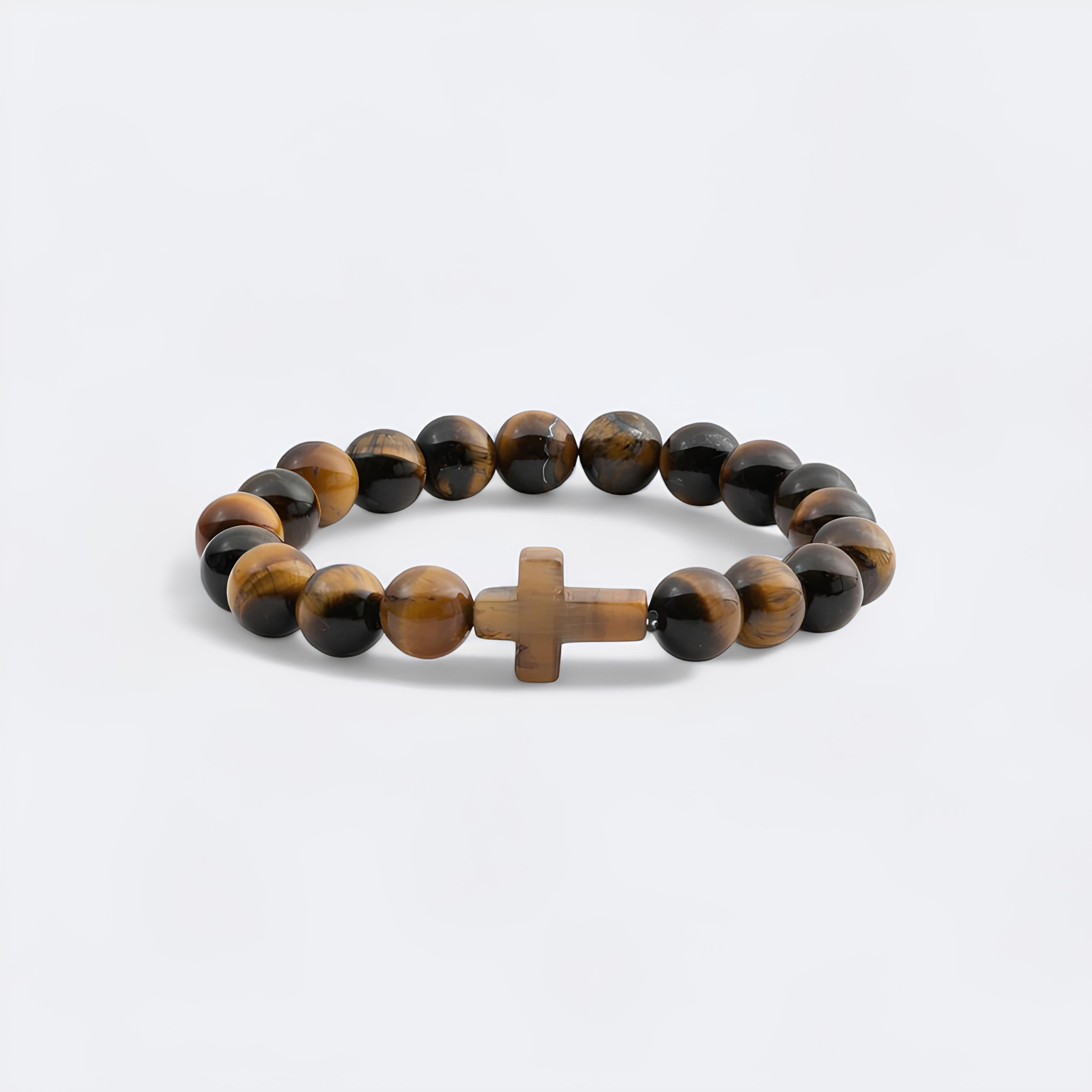 Tiger Eye Cross Bracelet