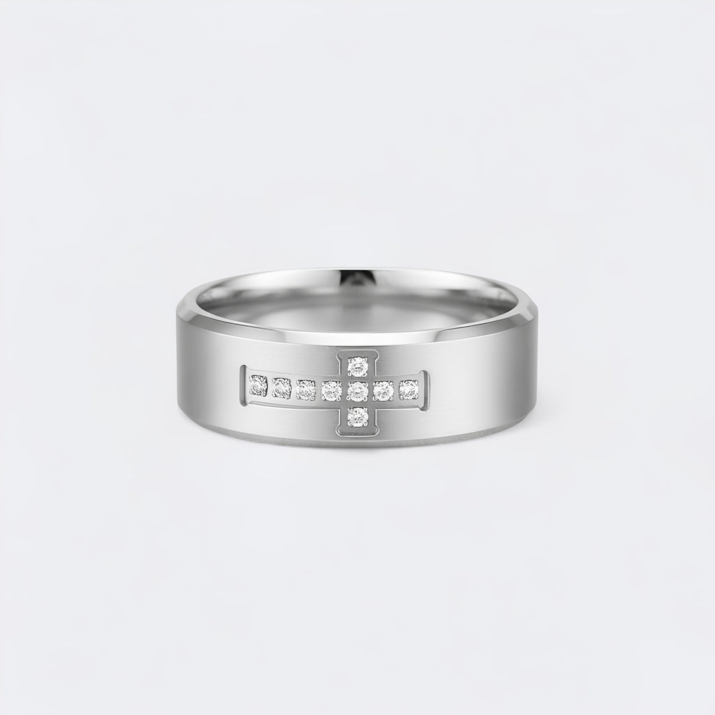 Engraved Cross Ring