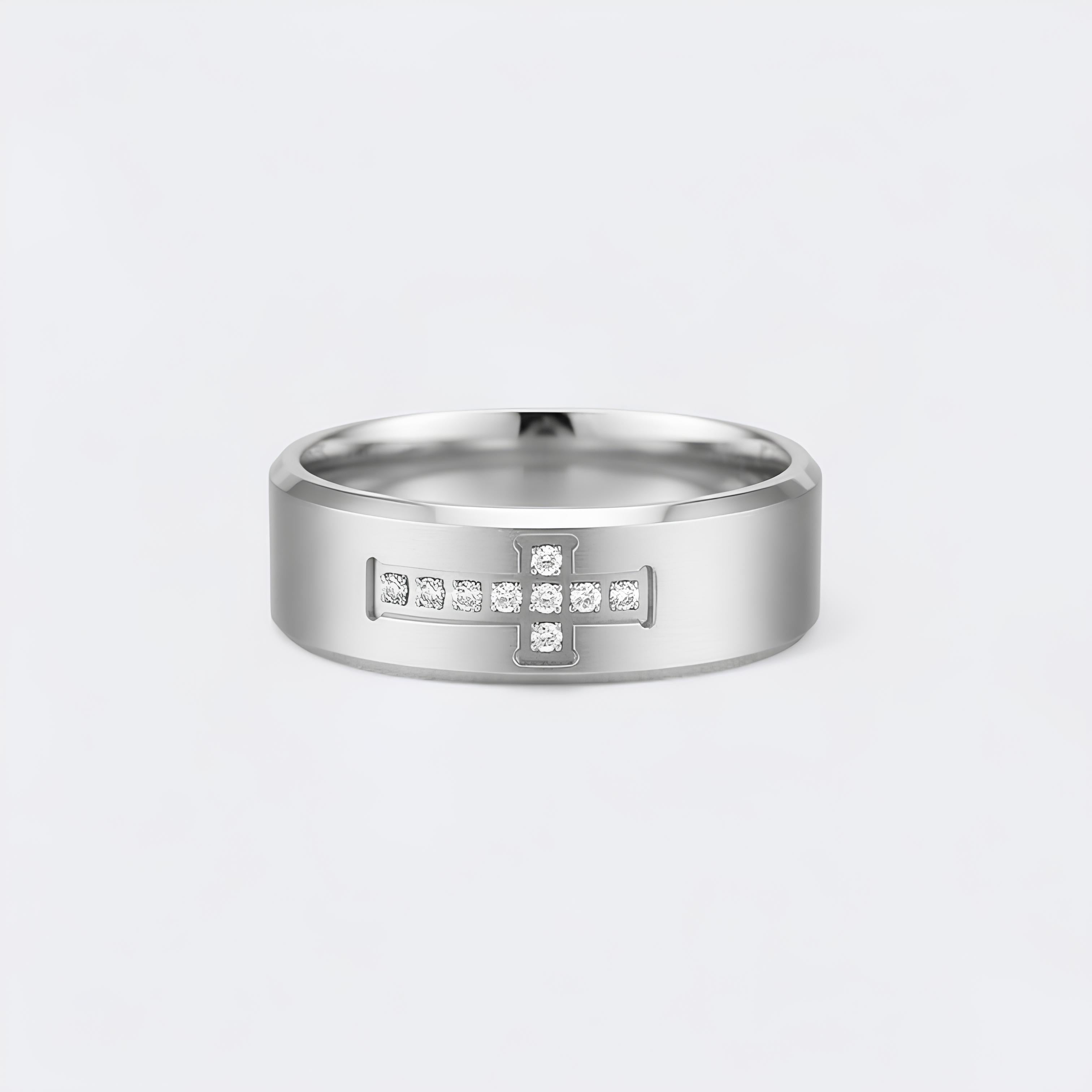 Engraved Cross Ring