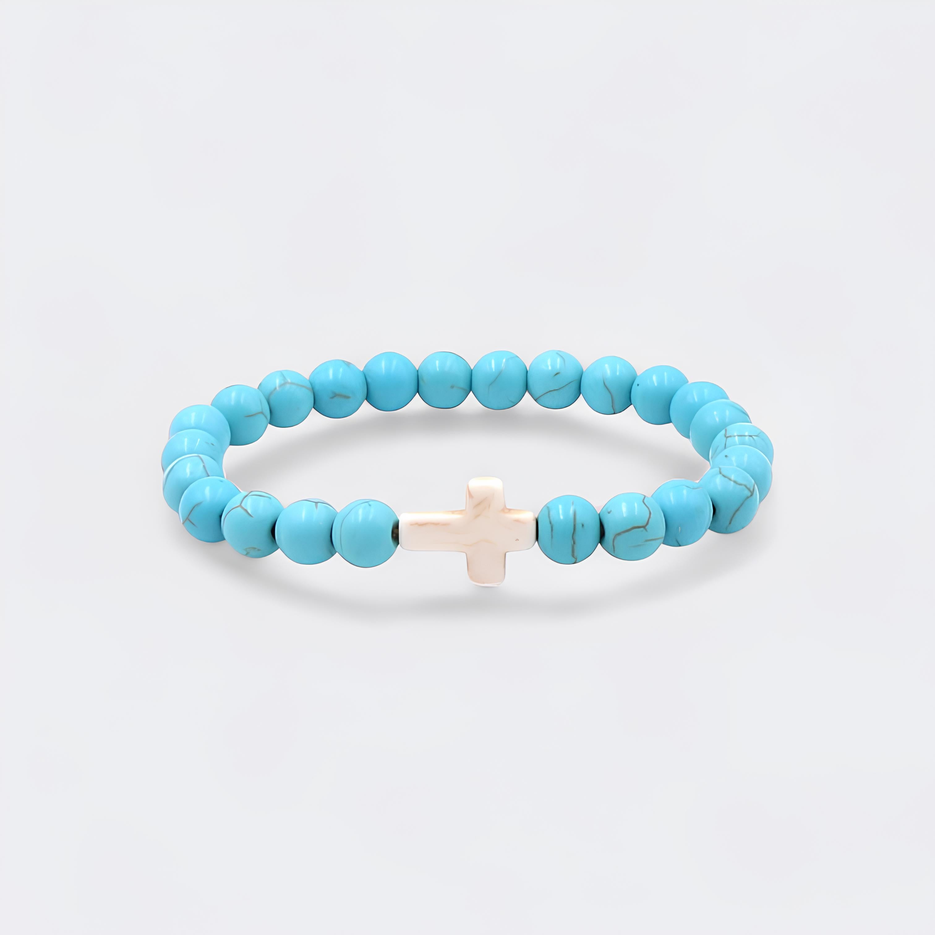 Blue Cross Bracelet