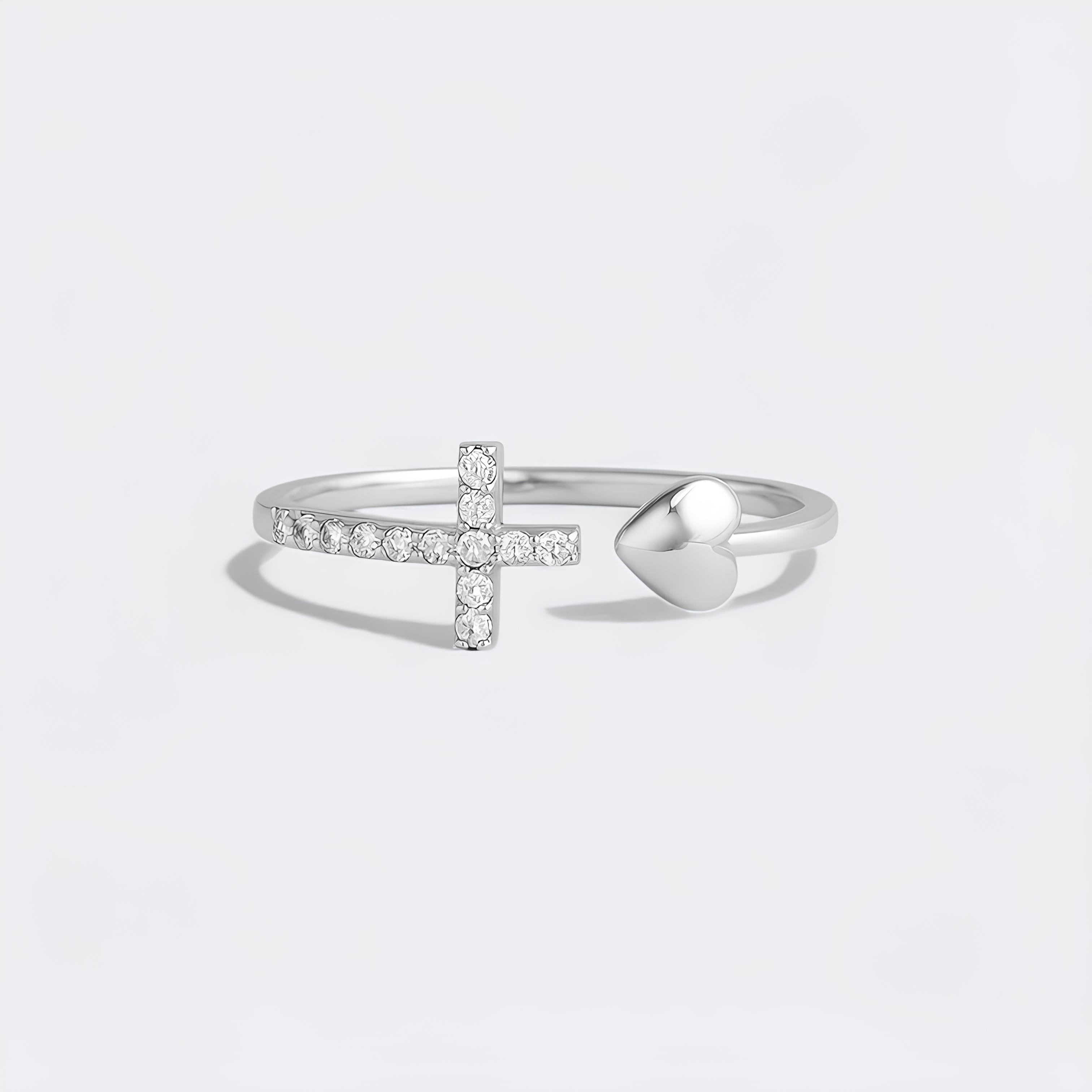 Heart Cross Ring