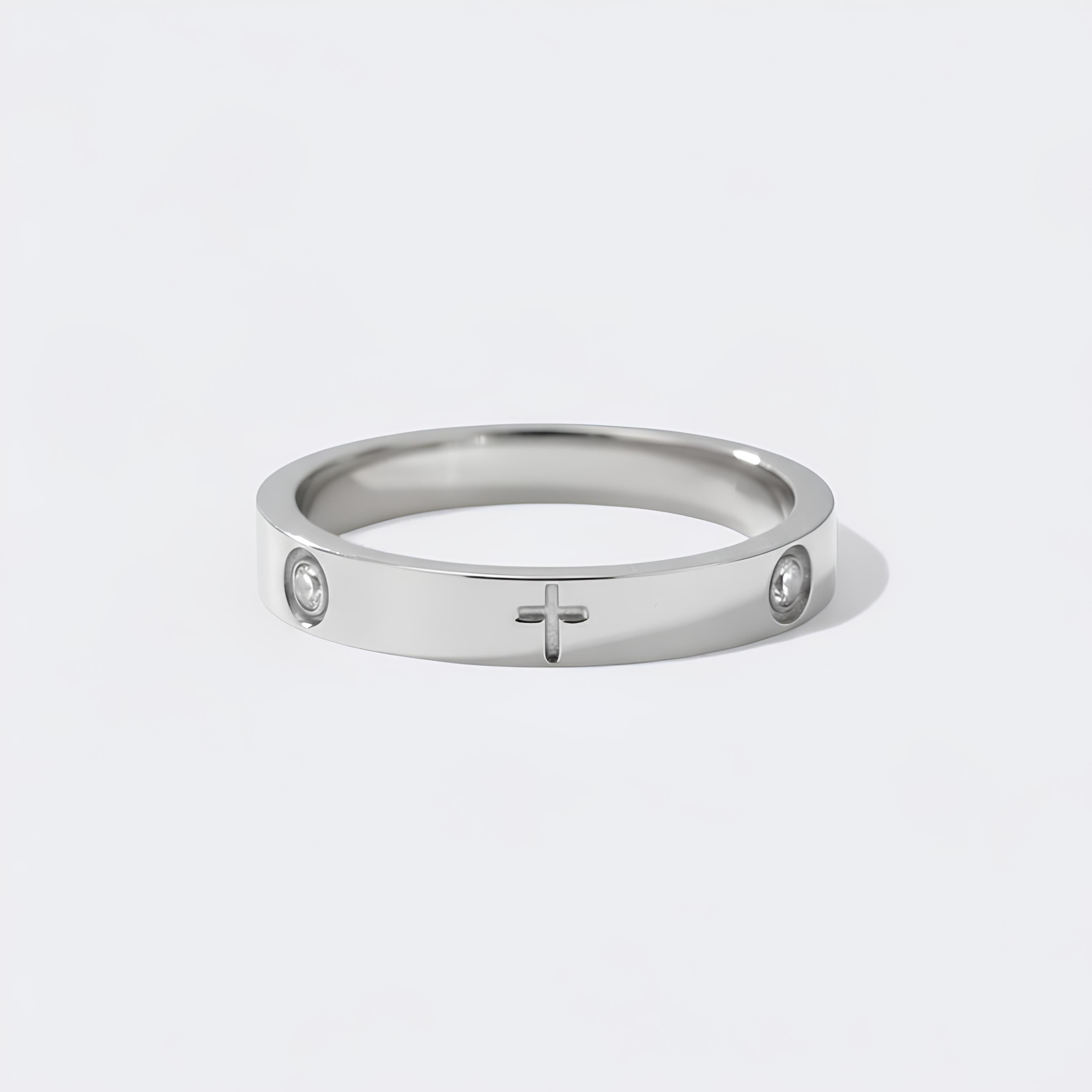 Crystal Cross Ring
