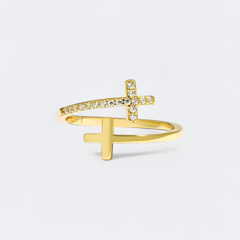 Wrapped Cross Ring