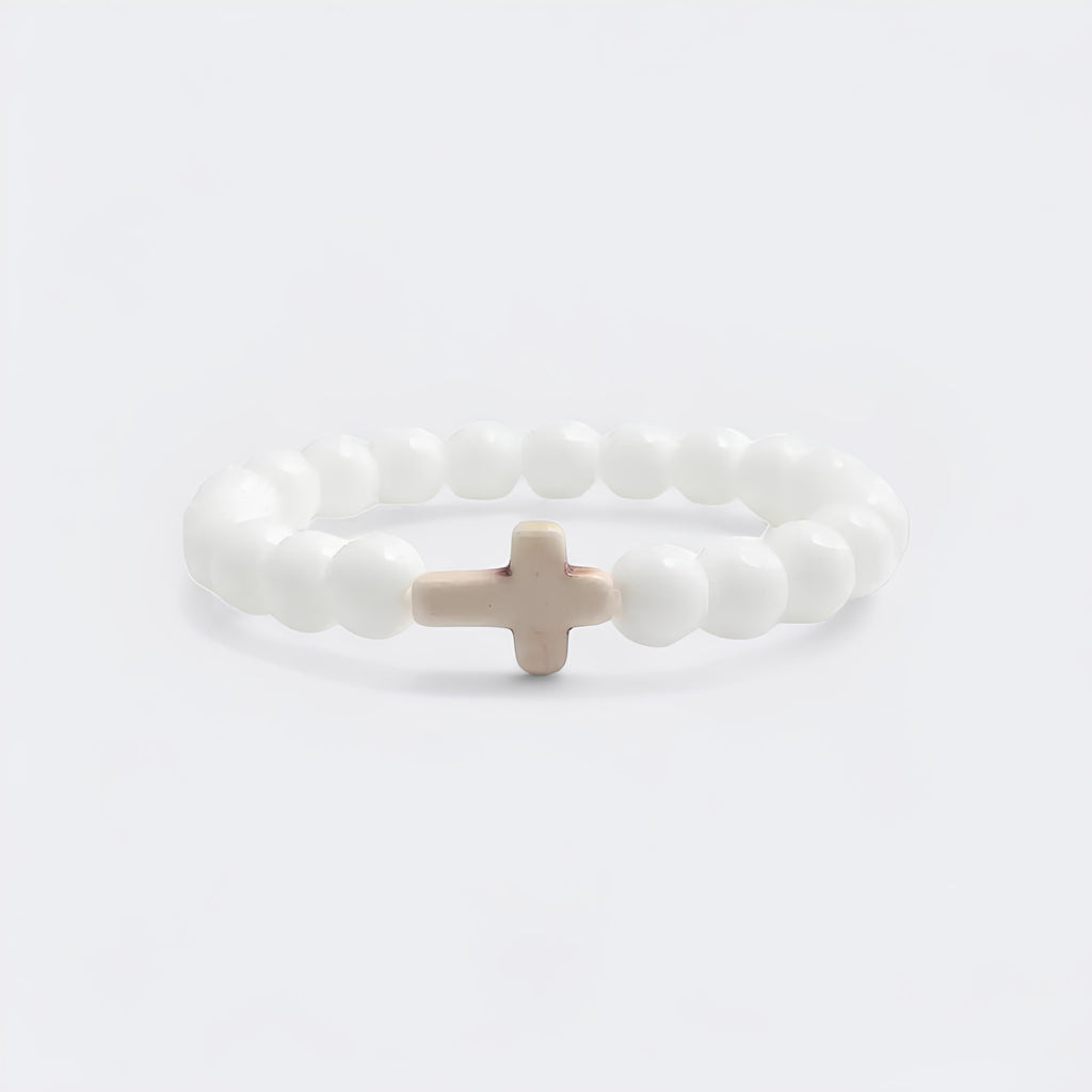 White Cross Bracelet