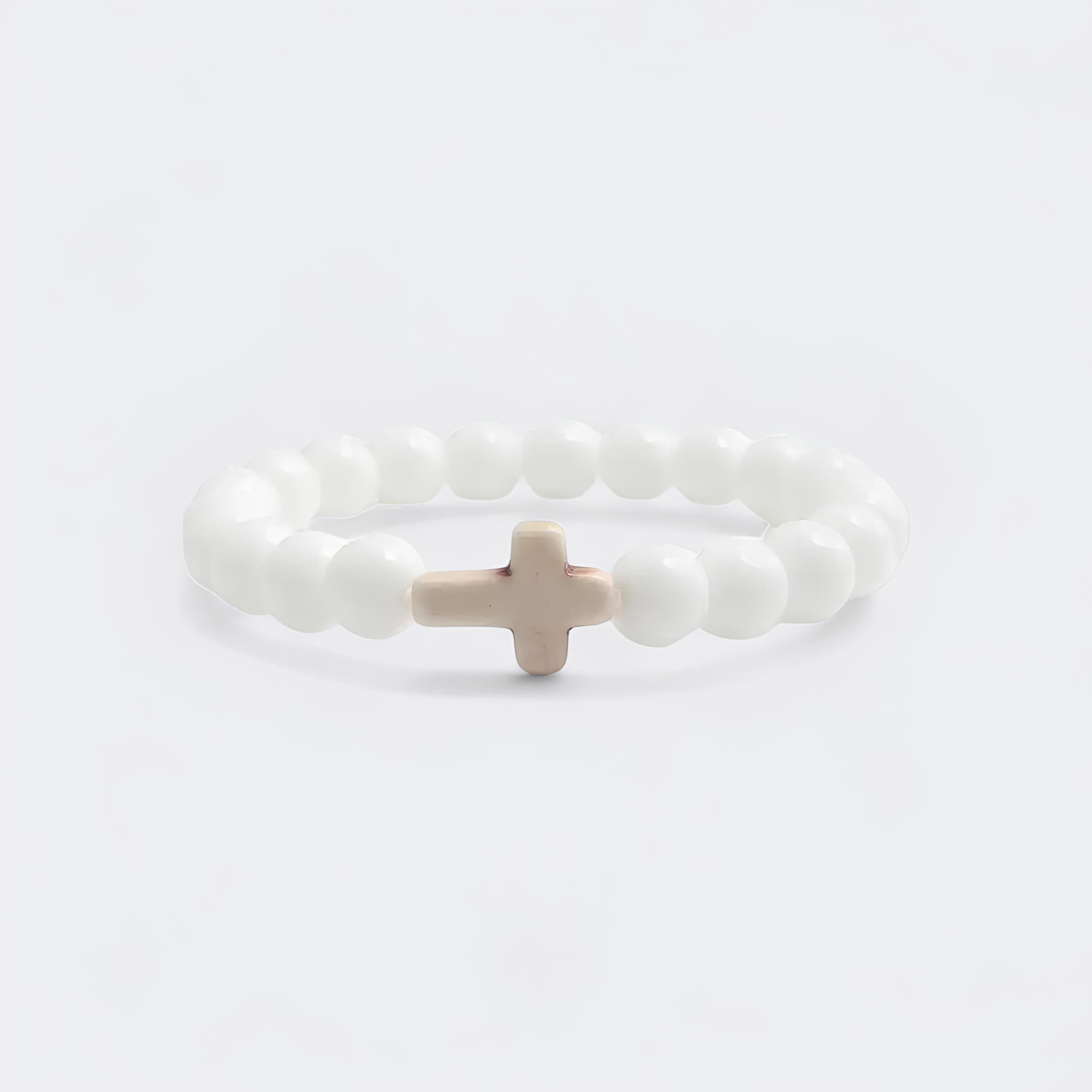 White Cross Bracelet