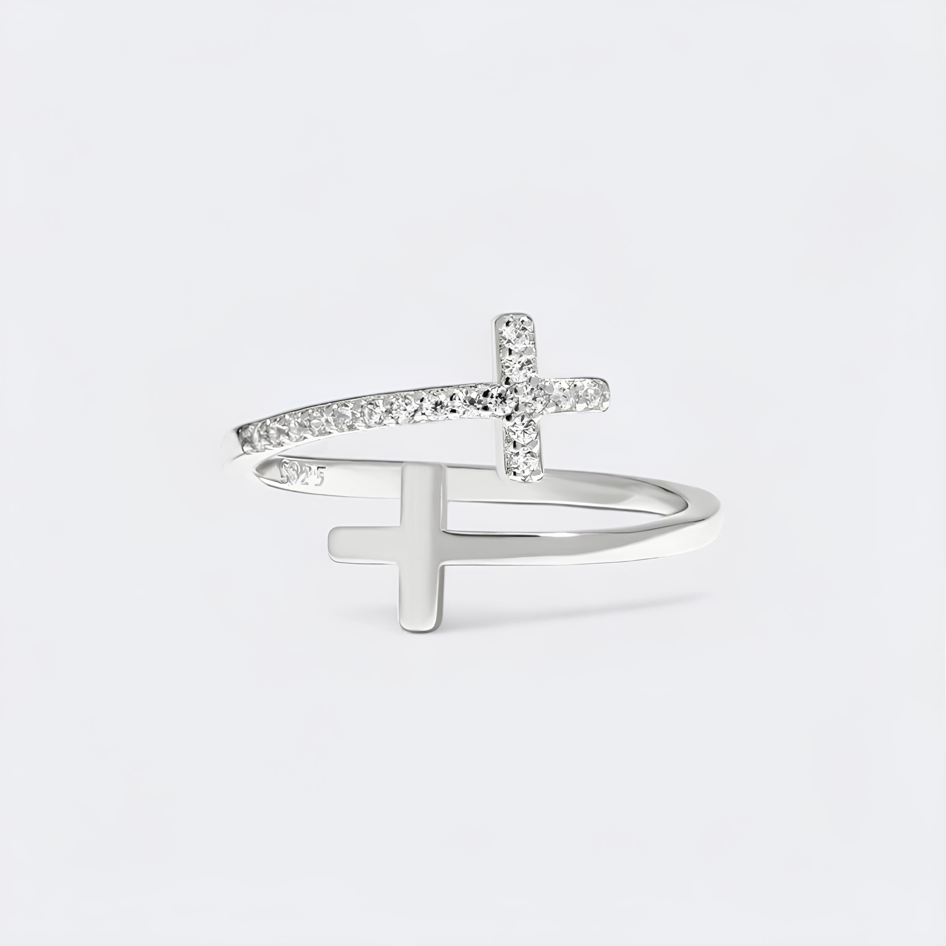 Wrapped Cross Ring