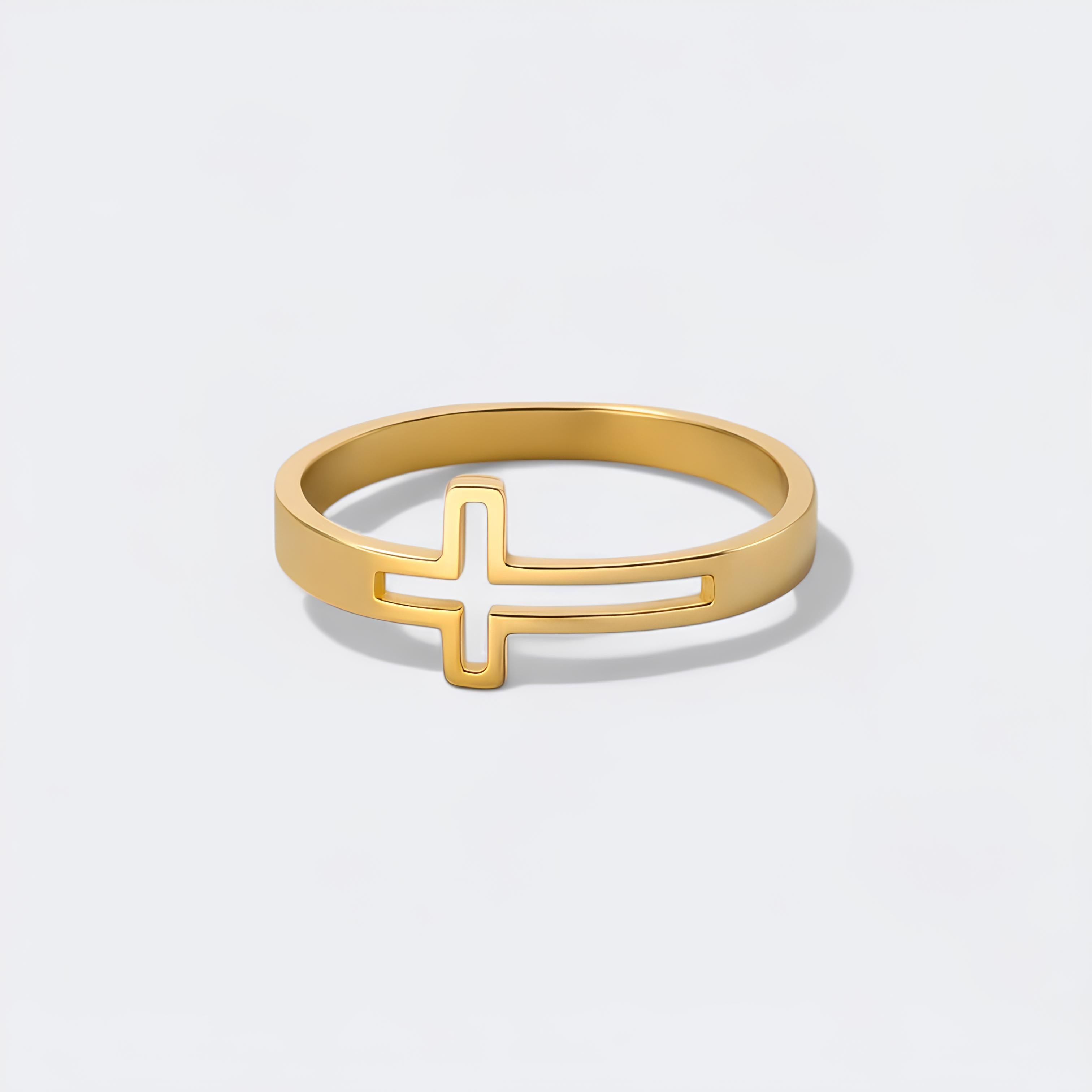 Hollow Cross Ring