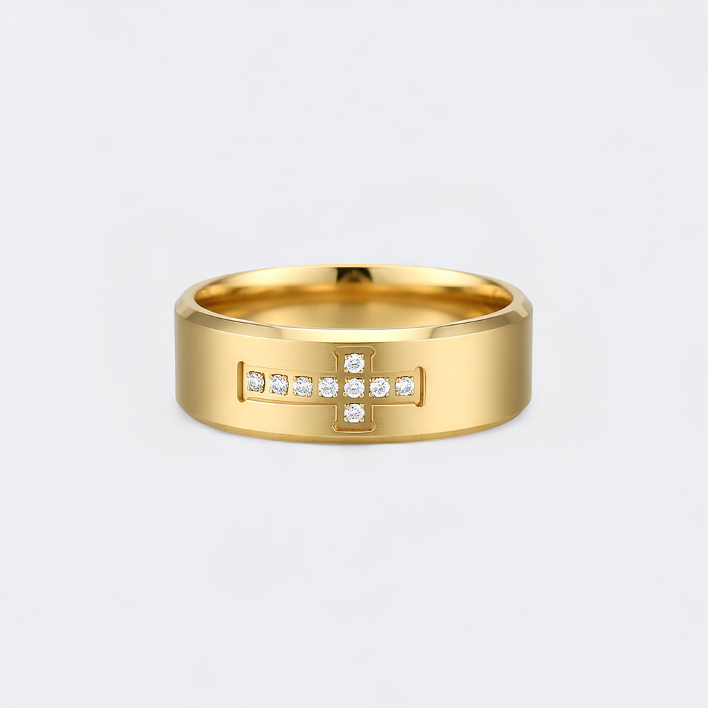 Engraved Cross Ring
