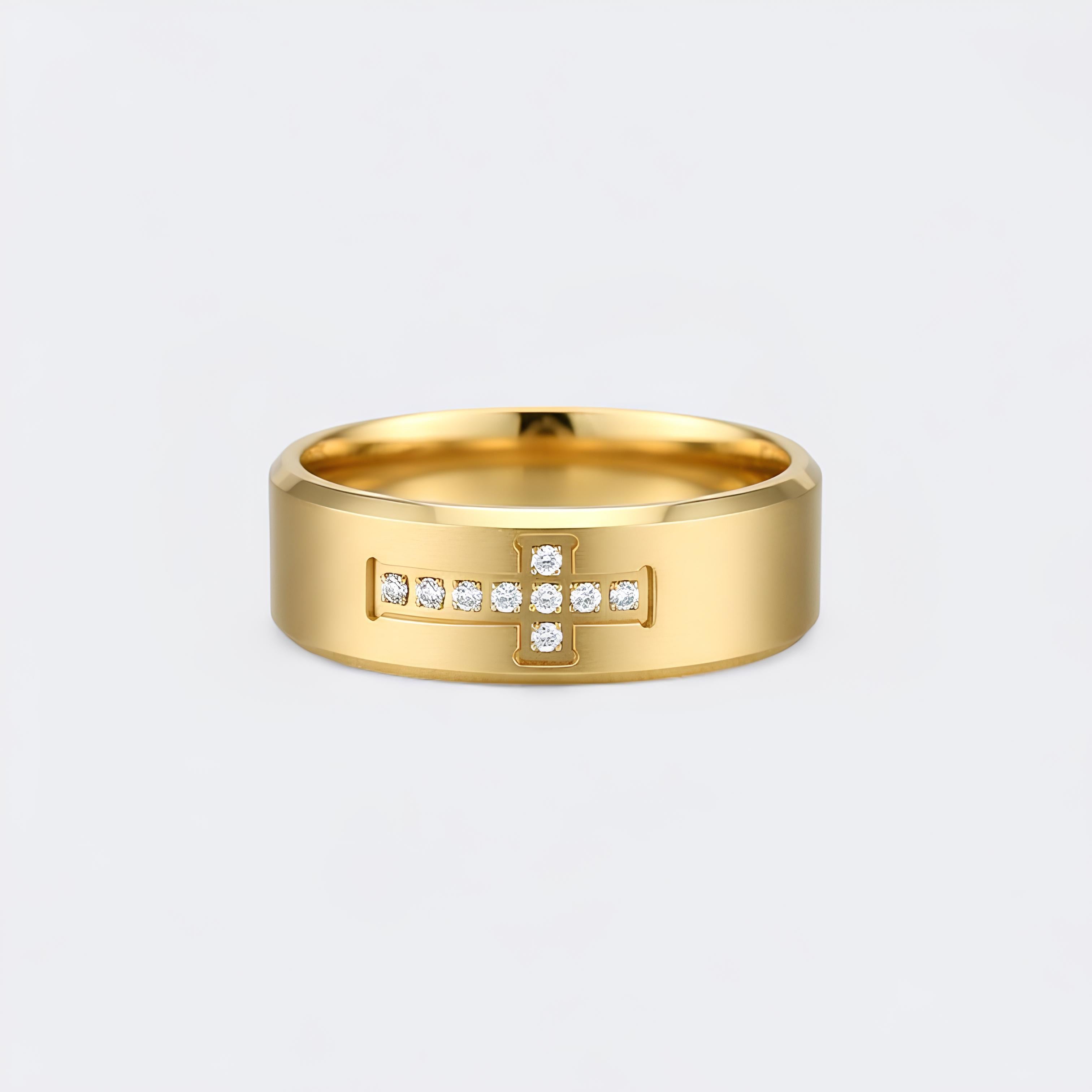 Engraved Cross Ring
