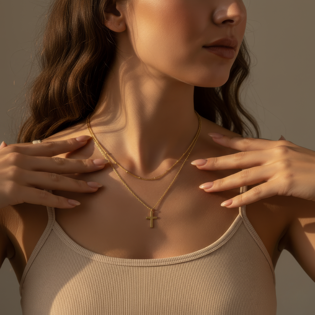 Layered Cross Necklace