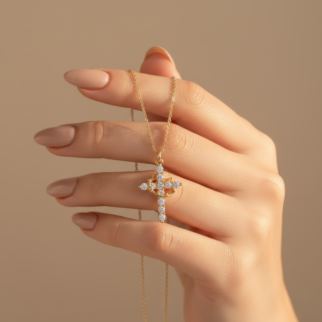 Crown Cross Necklace