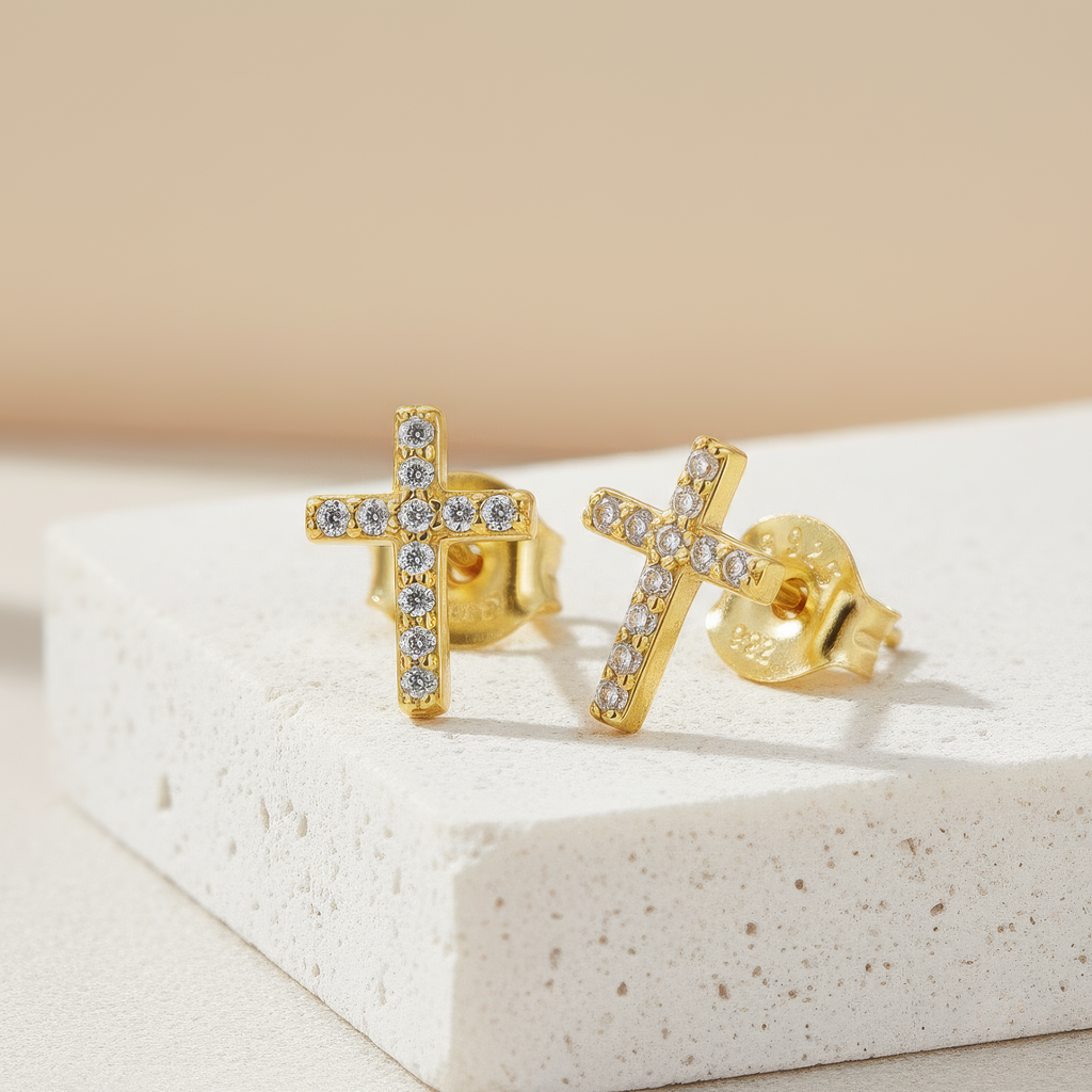 Tiny Cross Studs