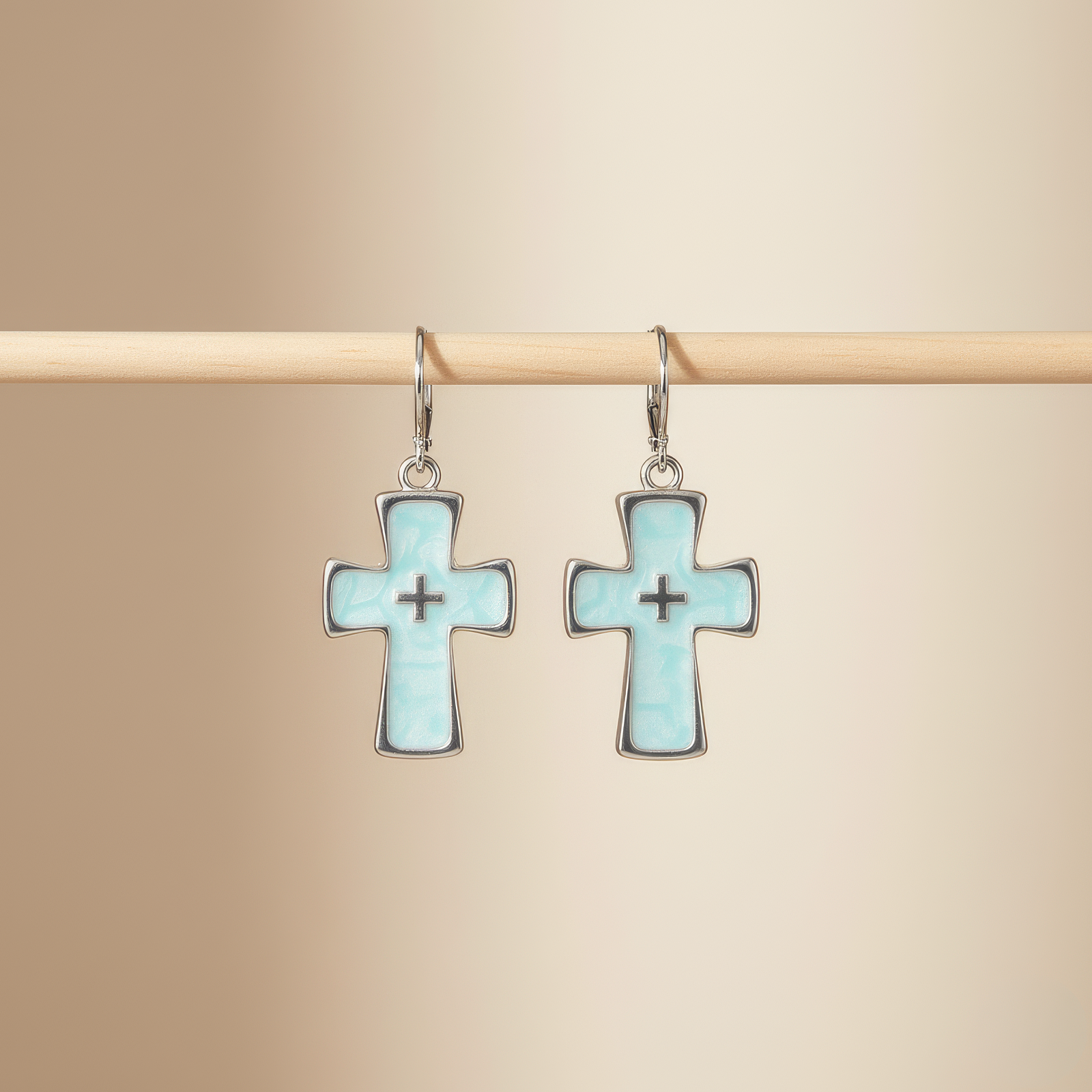 Enamel Cross Hoops