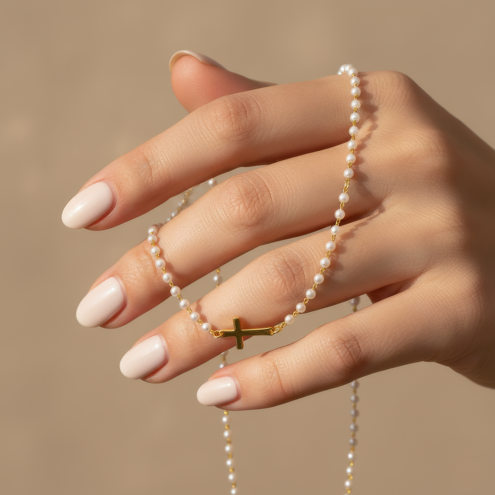 Freshwater Pearl Cross Necklace