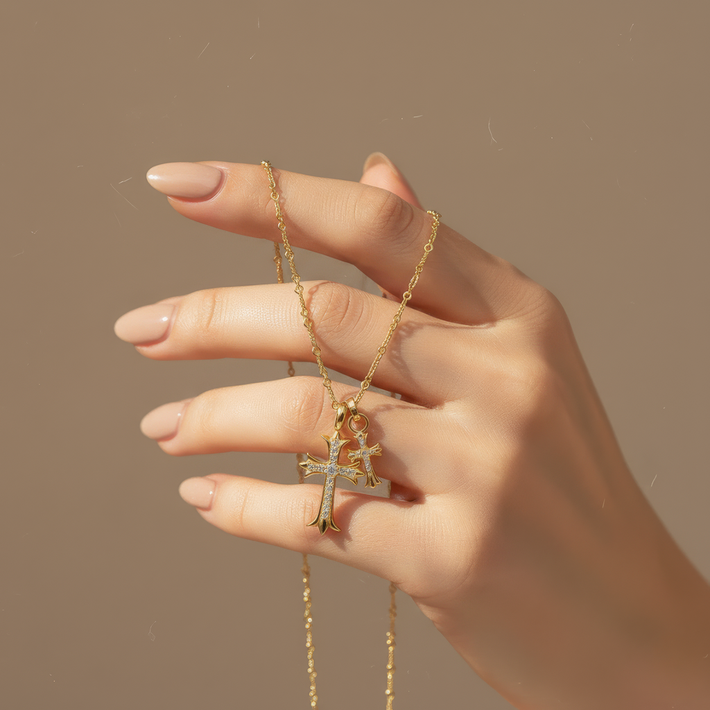 Double Cross Necklace