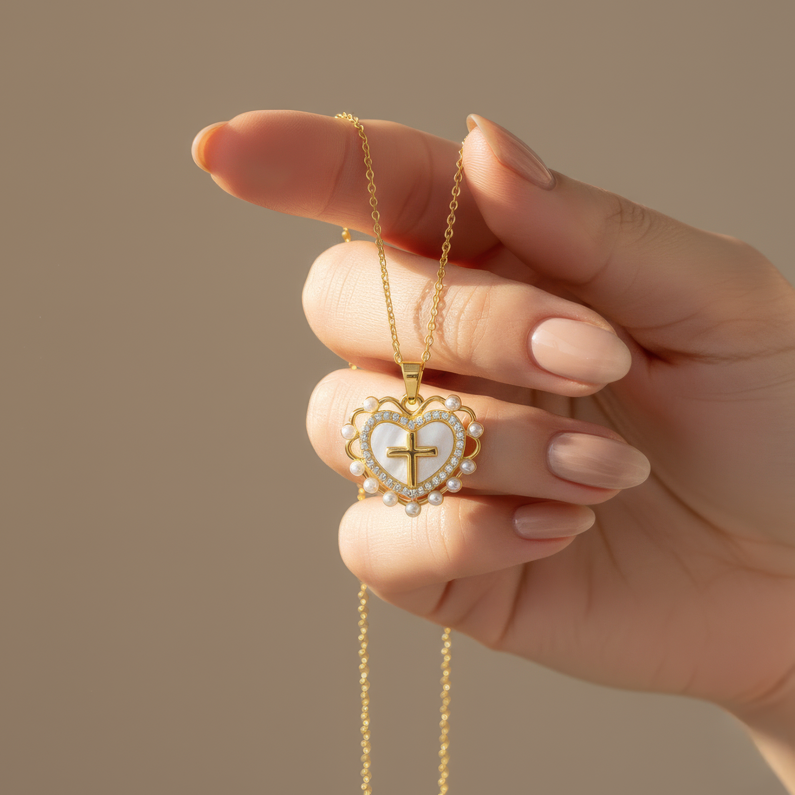 Heart Cross Necklace