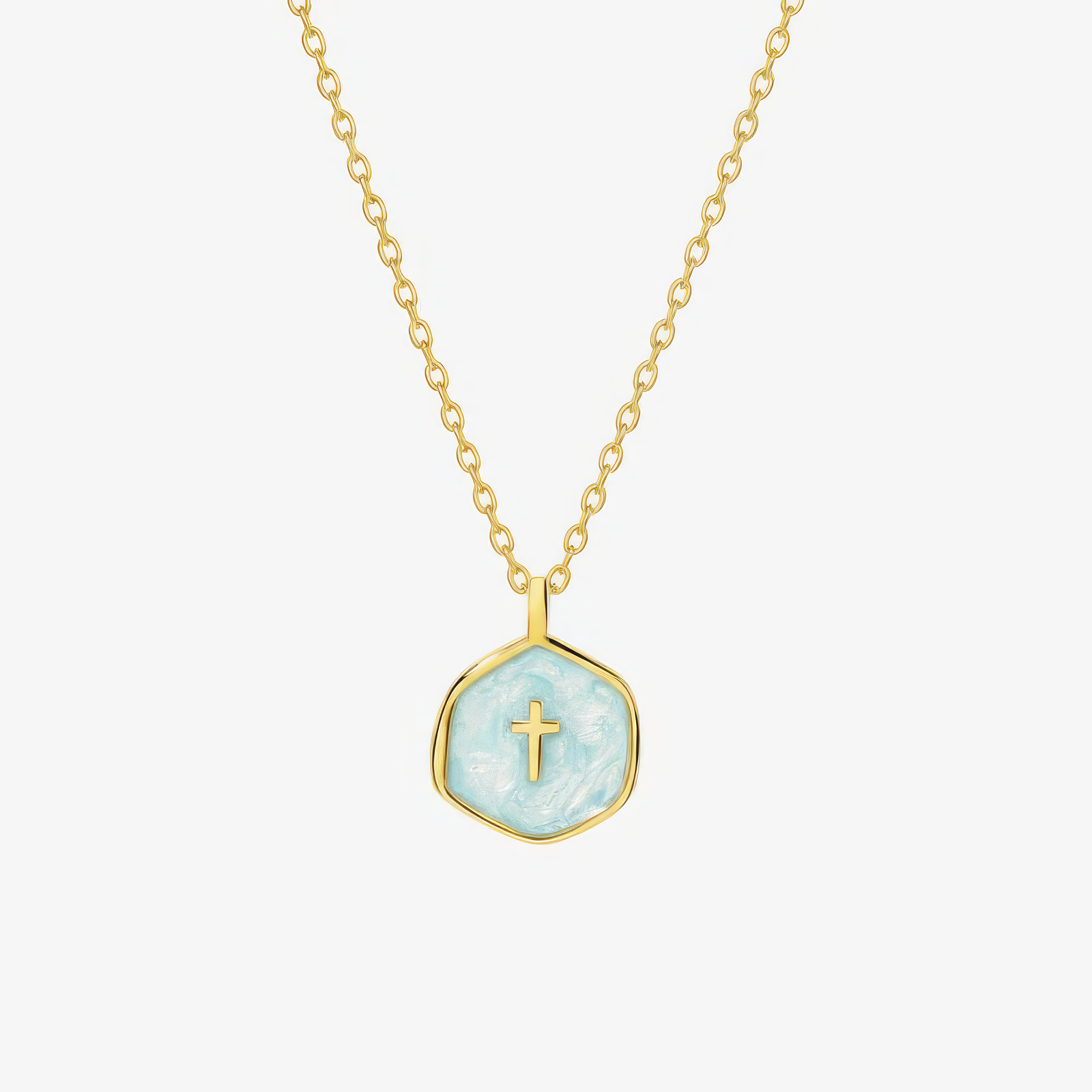 Mini Pearl Cross Necklace