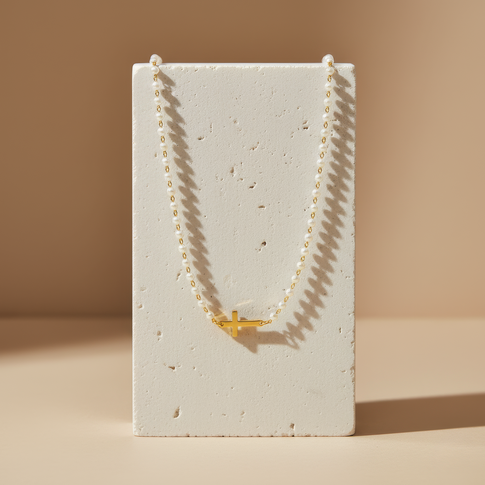 Freshwater Pearl Cross Necklace
