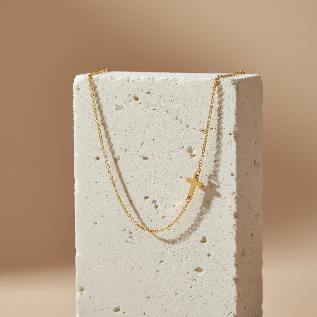 Inline Cross Necklace