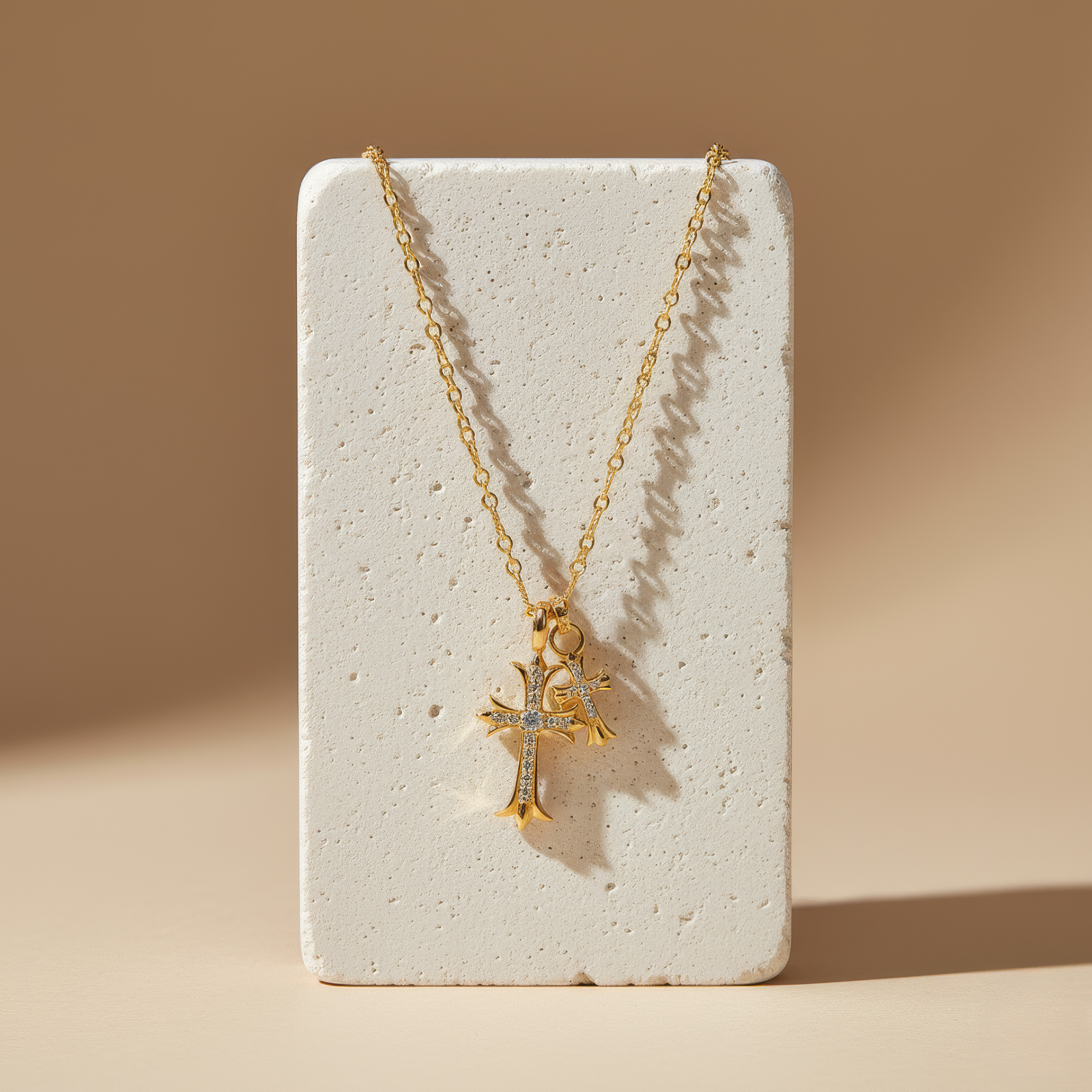 Double Cross Necklace