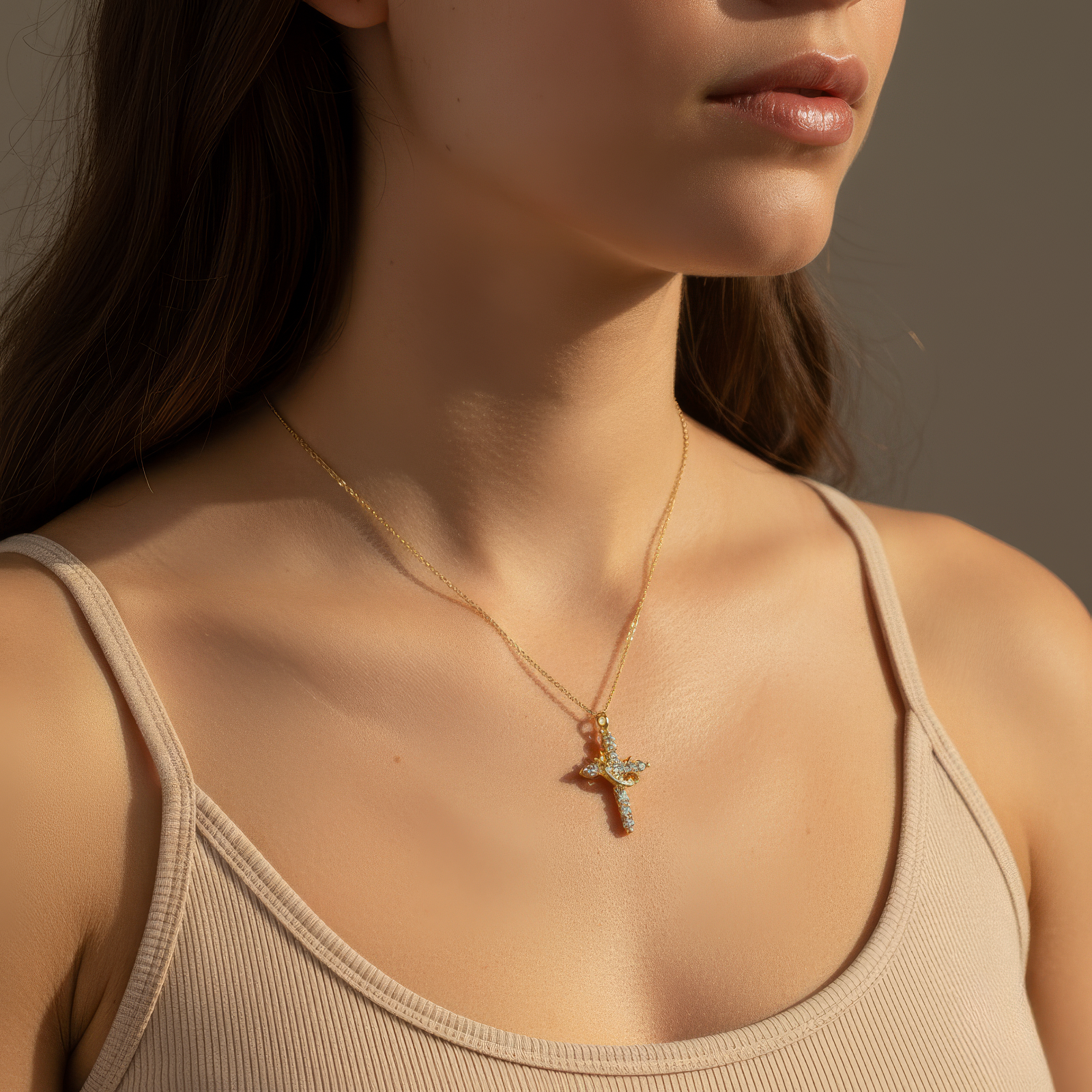 Crown Cross Necklace