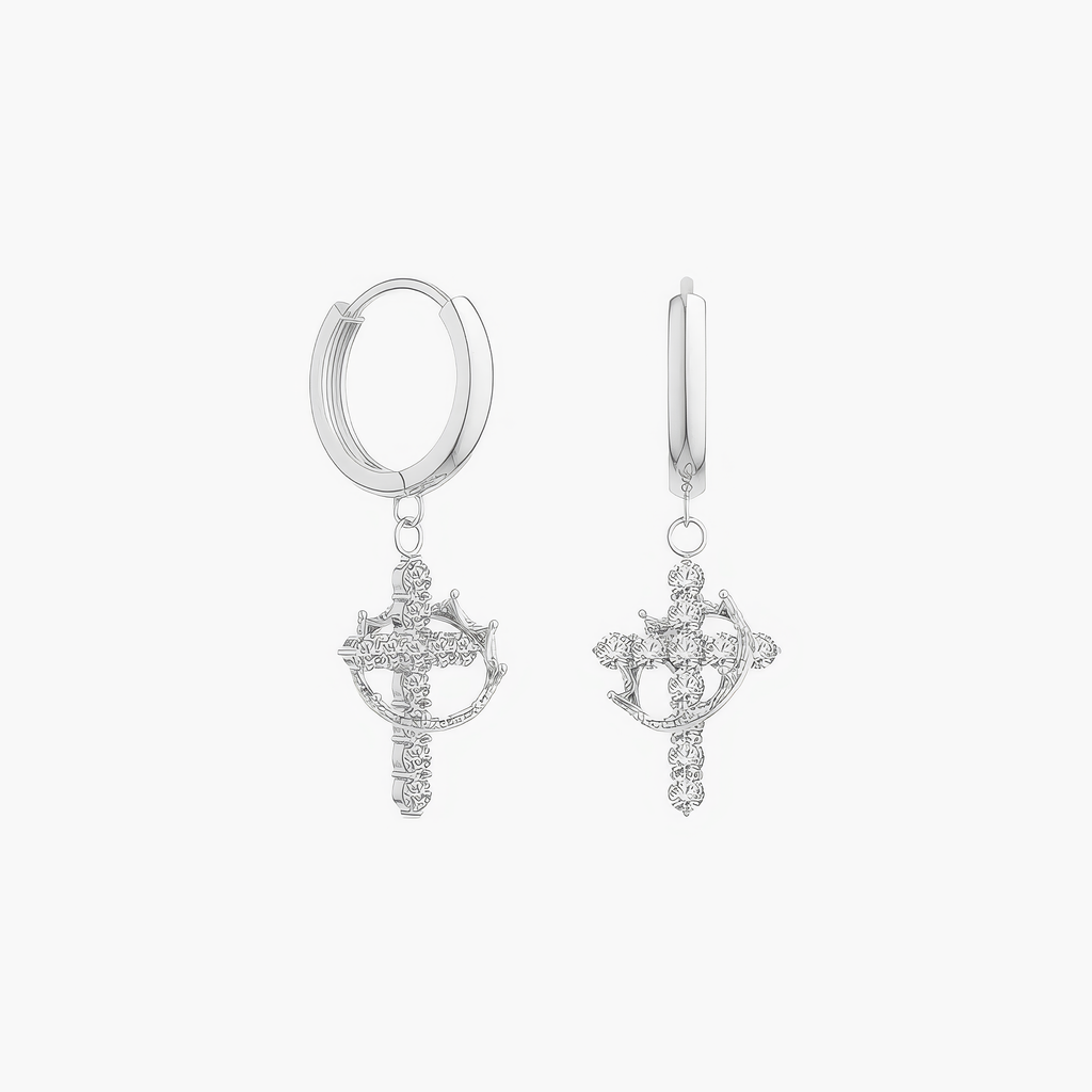 Crown Cross Hoops