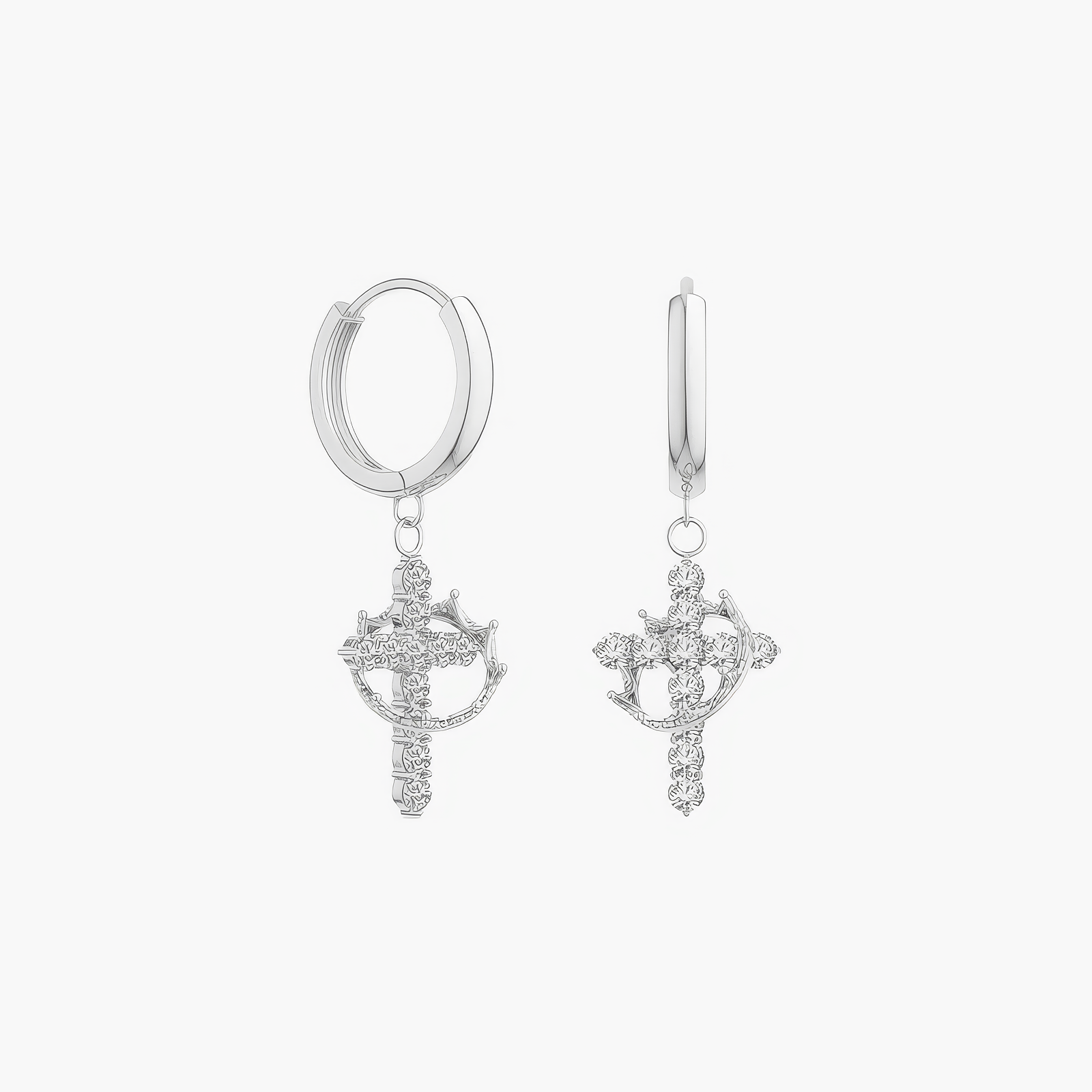Crown Cross Hoops