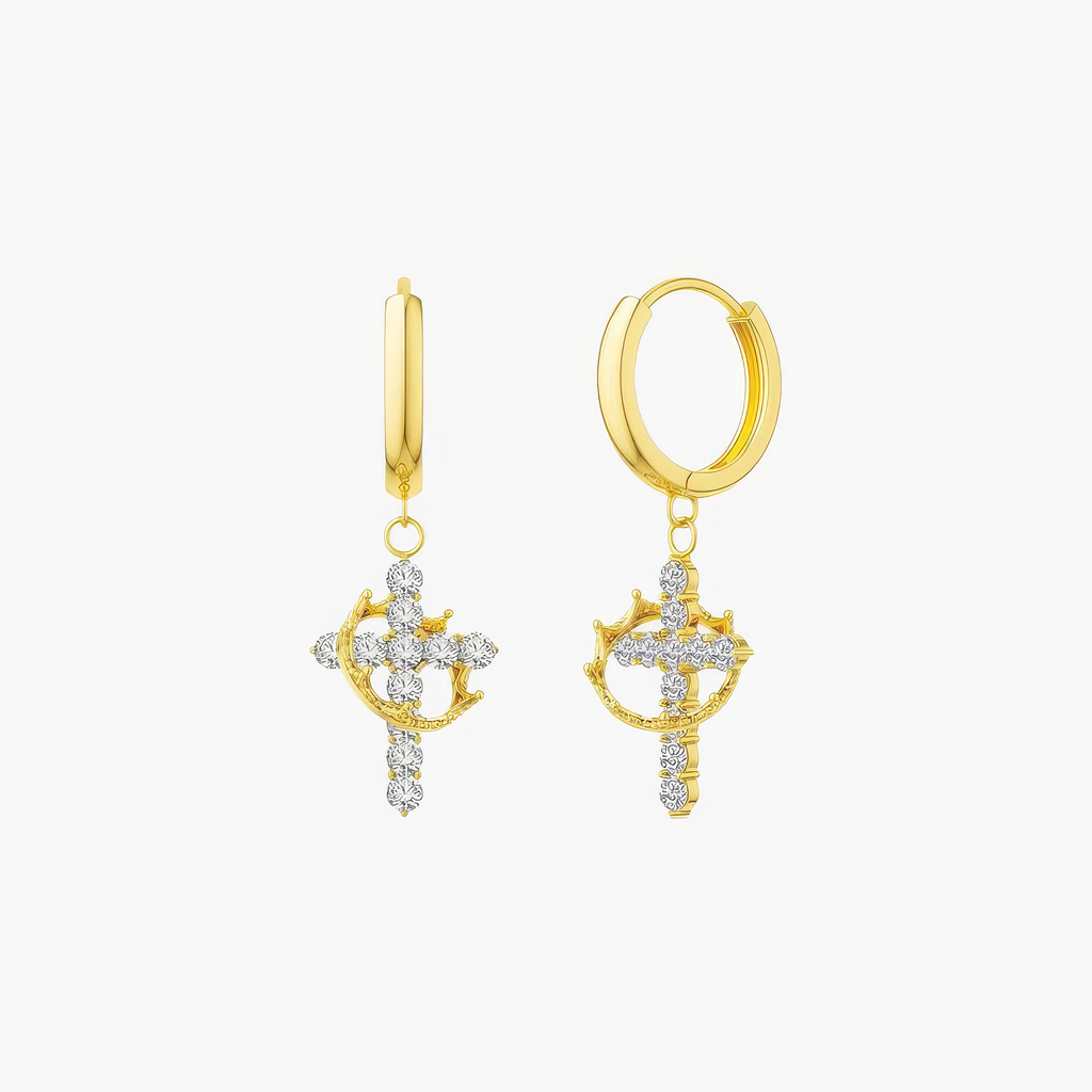 Crown Cross Hoops