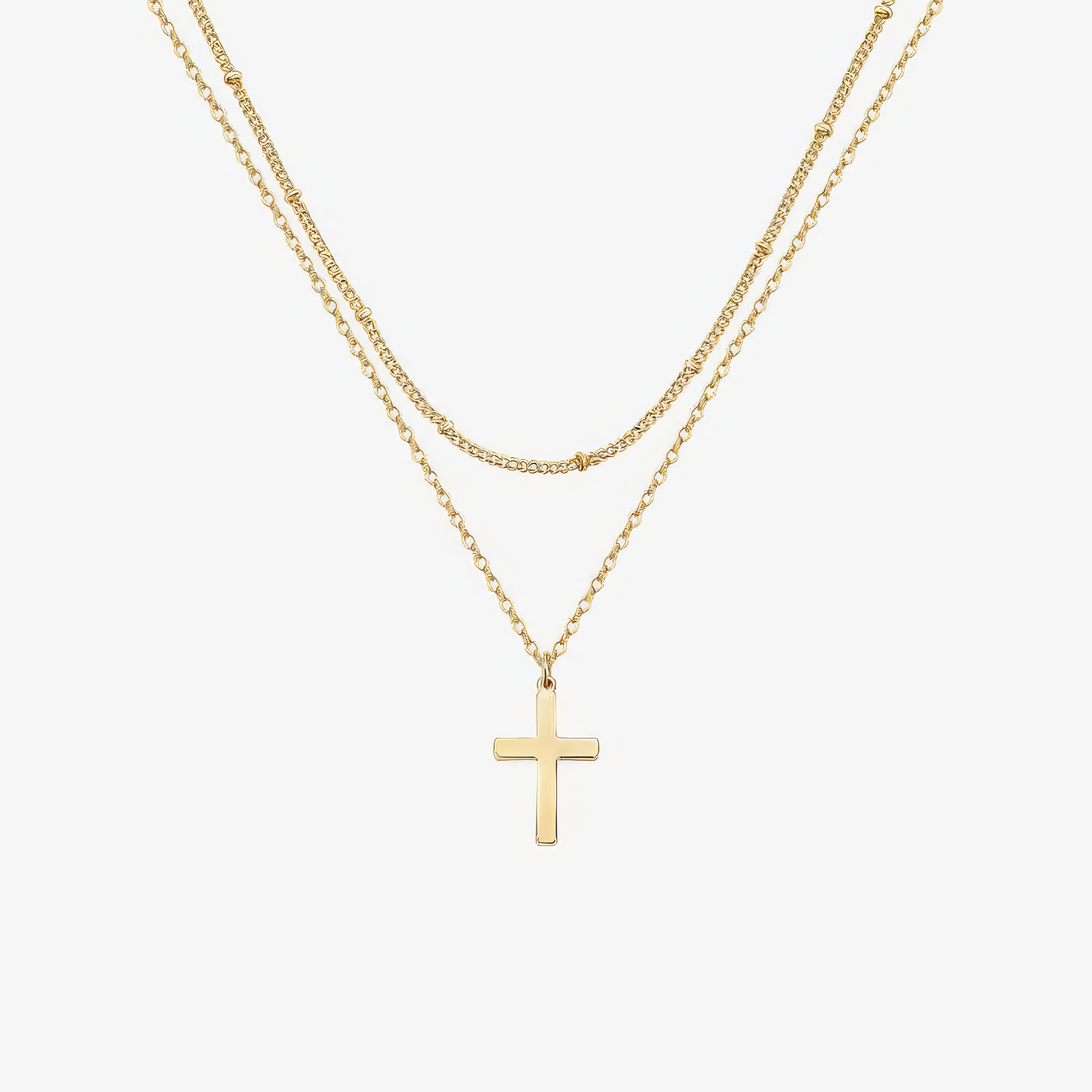 Layered Cross Necklace