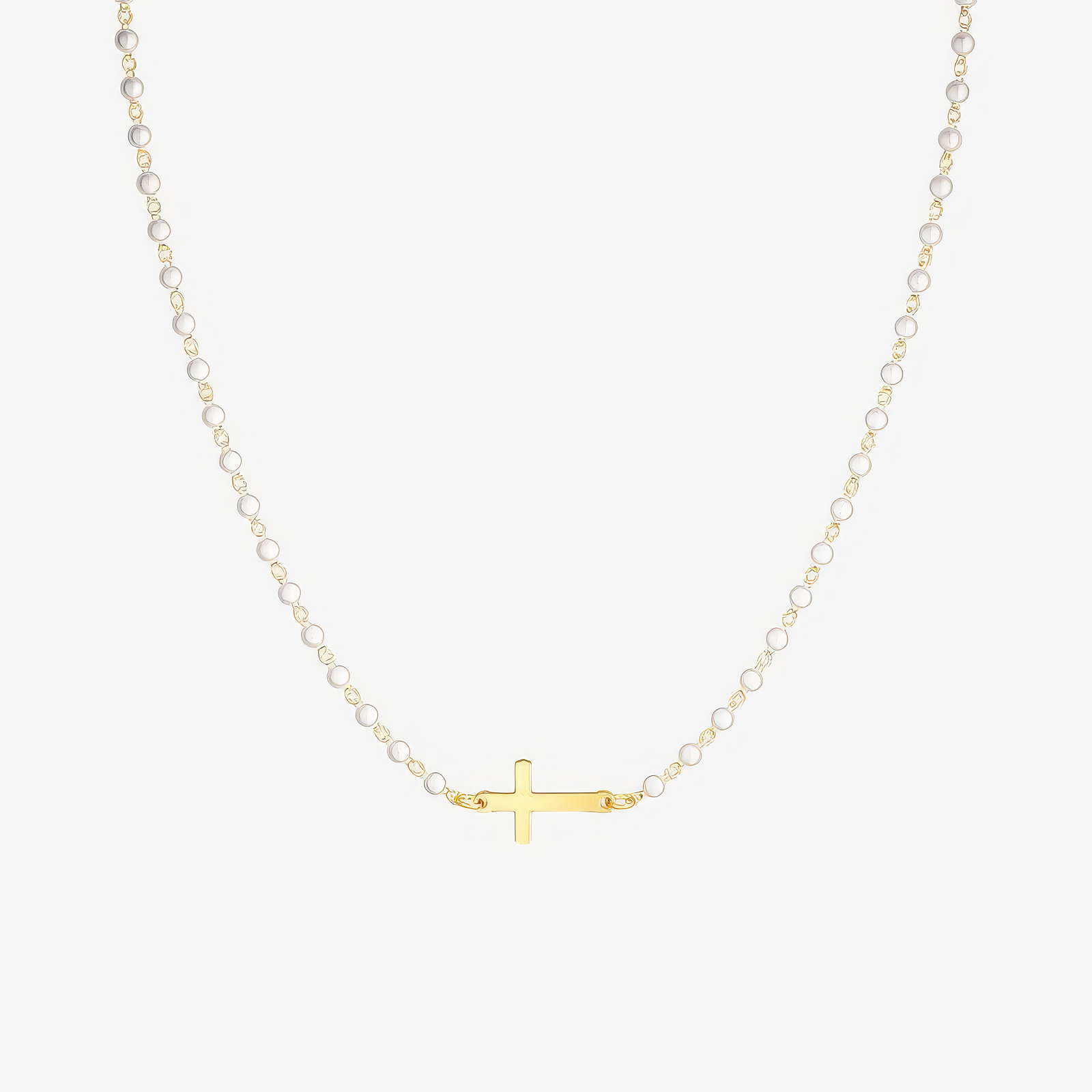 Freshwater Pearl Cross Necklace