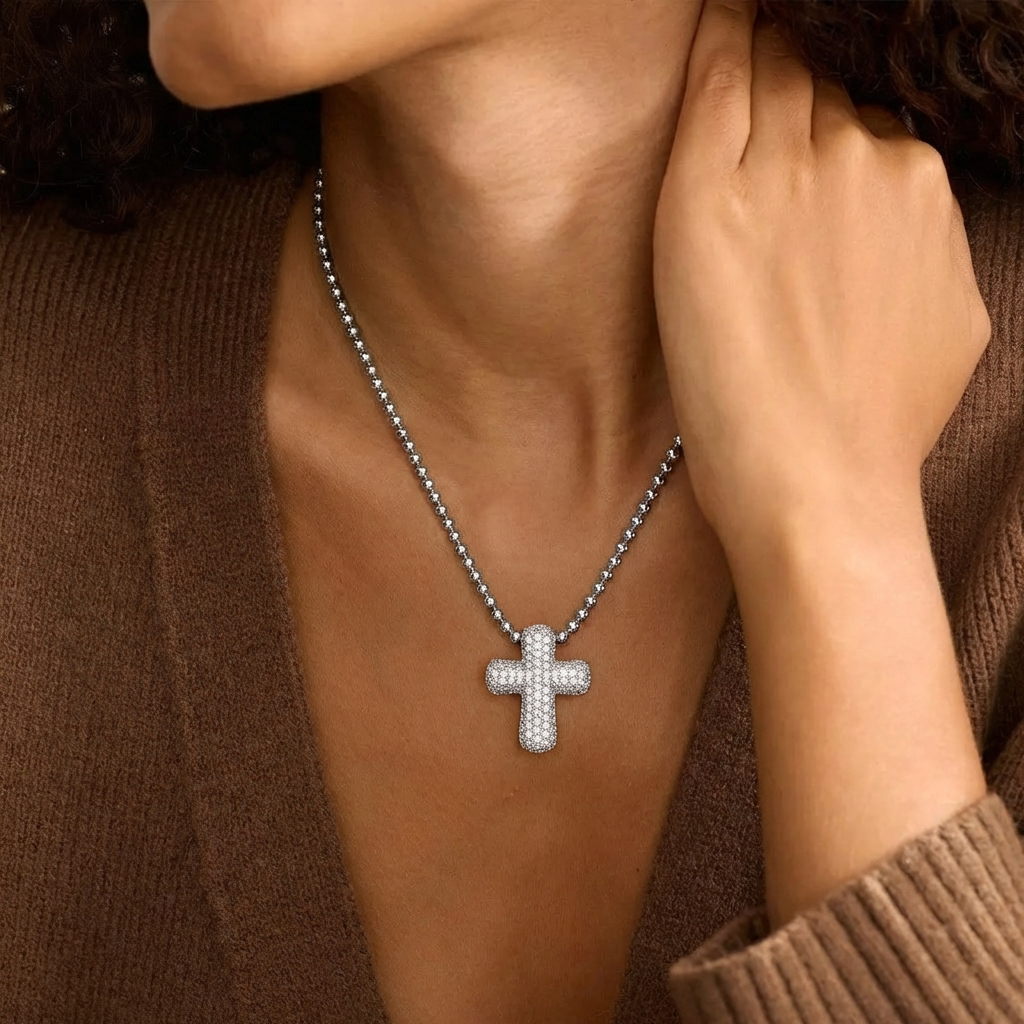Bubble Cross Necklace