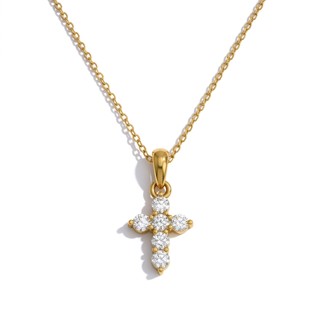 Dainty Crystal Cross Necklace