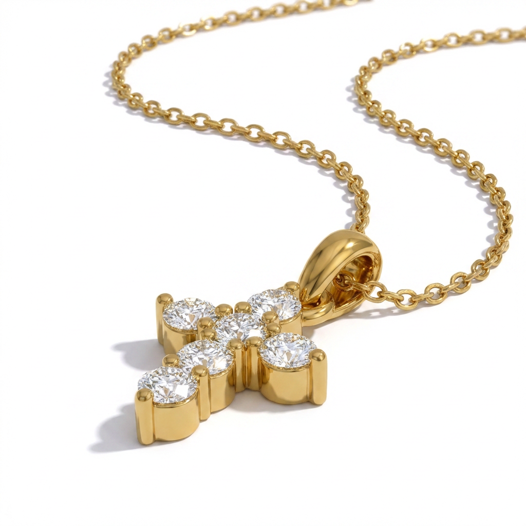 Dainty Crystal Cross Necklace