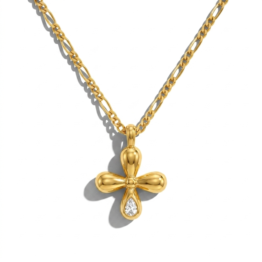 Fleur Cross Necklace